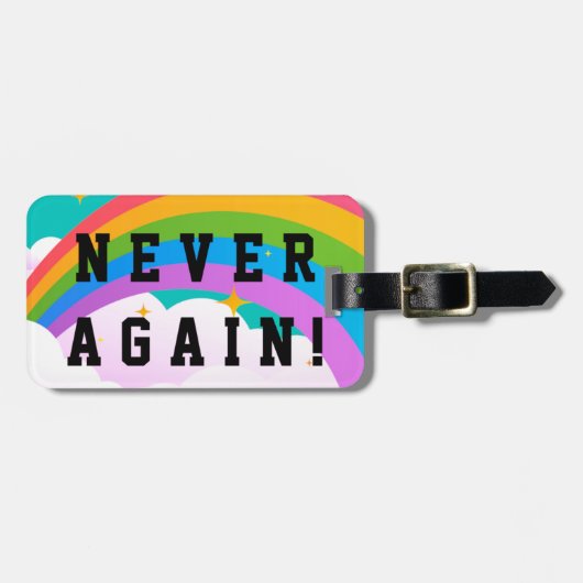 NIE WIEDER GEPÄCKANHÄNGER (Vorderseite horizontal)