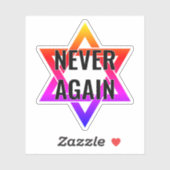 NIE WIEDER Holocaust YOM HASHOAH Aufkleber (Blatt)