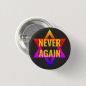 NIE WIEDER Holocaust YOM HASHOAH Button (Vorne & Hinten)