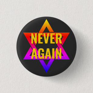 NIE WIEDER Holocaust YOM HASHOAH Button