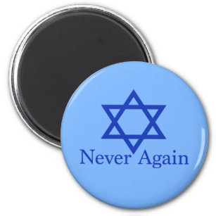 Nie wieder jüdisches Holocaust-Gedenken blau Magnet