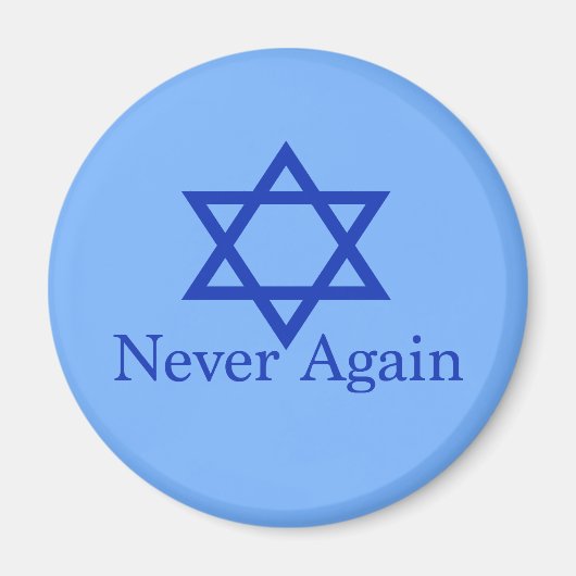 Nie wieder jüdisches Holocaust-Gedenken blau Magnet (Vorne)