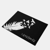 Nie wieder Rabe Fußmatte (Schrägansicht)