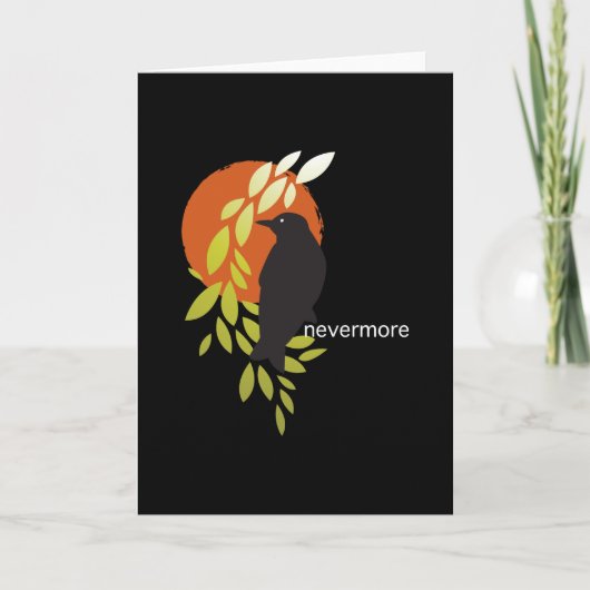 Nie wieder - Rabe u. Mond durch Poe Karte (Vorderseite)