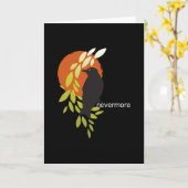 Nie wieder - Rabe u. Mond durch Poe Karte (Gelbe Blume)