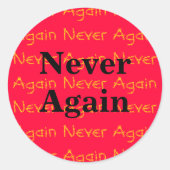 Nie wieder runder aufkleber (Vorderseite)