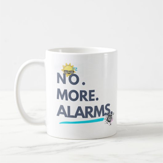 💤 Nie wieder. Wecker. Kaffeetasse (Links)