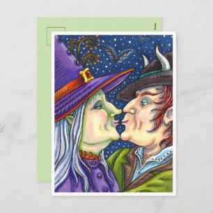 NIE ZU ALT FÜR ROMANCE, WITCH & WARLOCK IN LIEBE FEIERTAGSPOSTKARTE