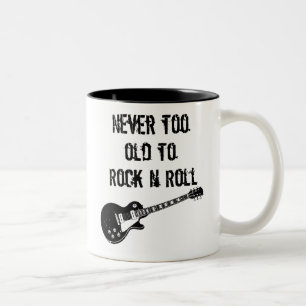 Nie zu alt zum Rock'n'Roll Zweifarbige Tasse