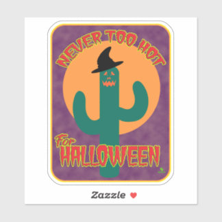 Nie zu heiß Halloween Cartoon Kakteen Art Aufkleber