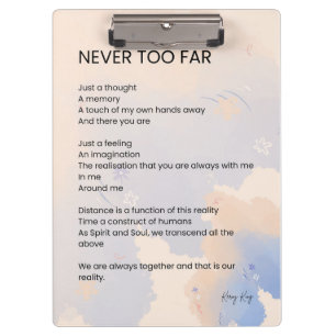 Nie zu spät Liebe Gedicht Gedichte Klemmbrett