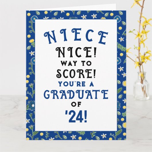 Niece Abschluss 2024 Card Karte (Gelbe Blume)