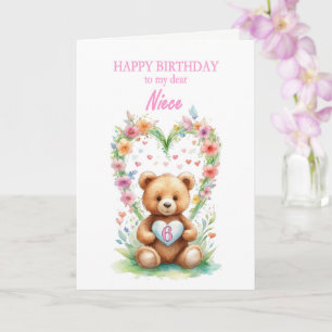 Niece Age 6 Teddy Bear Karte