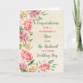 Niece and Her Husband Wedding Congratulations Karte (Vorderseite)