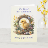 Niece and Husband Easter Chick The Grapevine Wreat Karte (Gelbe Blume)