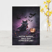 Niece and Husband Nephew im Law Halloween Niedlich Karte (Gelbe Blume)