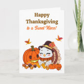 Niece Baby Turkey & Pumpkin Thanksgiving  Karte (Vorderseite)