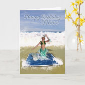 Niece Birthday Card - Fantasy Art Mermaid - Washed Karte (Gelbe Blume)
