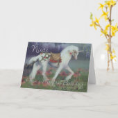 Niece Birthday Card mit Unicorn, Fantasy Birthday Karte (Gelbe Blume)