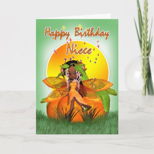 Niece Birthday Card - Moonies Citrus Fairy - Afrik Karte (Vorderseite)