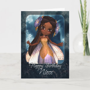 Niece Birthday Card - Niedlich Blue Fairy Karte