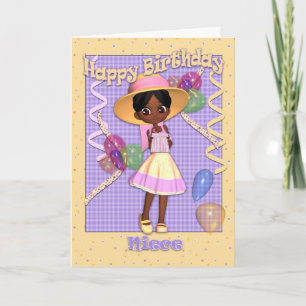Niece Birthday Card - Niedlich Little Girl Karte