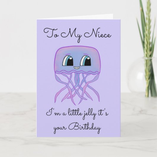 Niece Birthday Card - Niedliche Quallen Karte (Vorderseite)