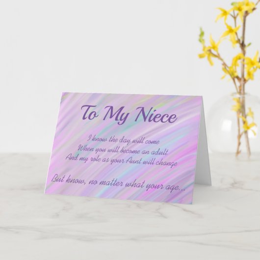 Niece Birthday Card Personalisiertes Foto Rosa Lil Karte (Gelbe Blume)