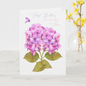 Niece Birthday Hydrangeas und Butterfly Karte (Gelbe Blume)
