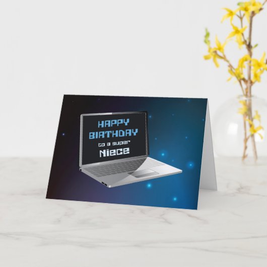 Niece Birthday mit Computer Karte (Gelbe Blume)