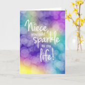 Niece Birthday, Sie fügen Sparkle, farbenfrohe Bok Karte (Gelbe Blume)