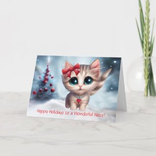 Niece Christmas Holiday Niedlich Kitten Chat mit B Karte