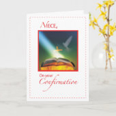 Niece Confirmation Dove, Bibel, Cross Karte (Gelbe Blume)