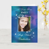 Niece Custom Foto und Name High School Abschluss Karte (Gelbe Blume)