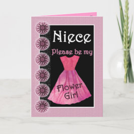 NIECE Flower Girl Invitation PINK Dress Einladung