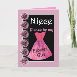 NIECE Flower Girl Invitation PINK Dress Einladung