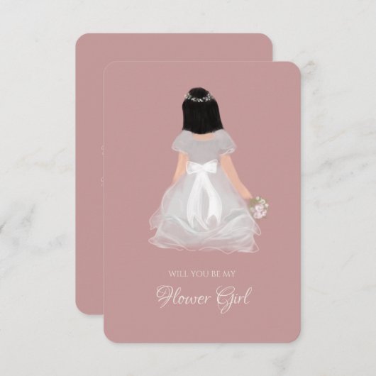 Niece Flower Girl Junior Bridesmaid Vorschlag Card Einladung (Vorne/Hinten)