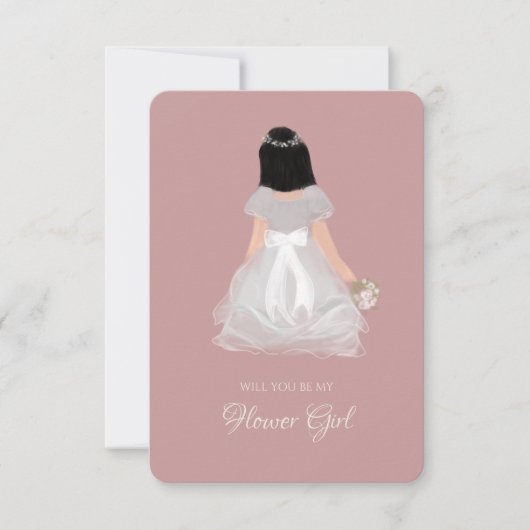 Niece Flower Girl Junior Bridesmaid Vorschlag Card Einladung (Vorderseite)
