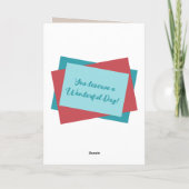 Niece Foto Name Rot Türkis Geburtstag Karte (Rückseite)