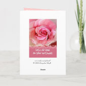 NIECE Geburtstag mit rosa Rose und Spitzen Karte (Rückseite)