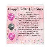 Niece Geem - 30. Geburtstag Notizblock (Vorderseite)