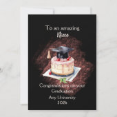 Niece Graduation Cap and Cake Congratulations (Vorderseite)