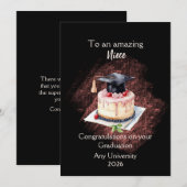 Niece Graduation Cap and Cake Congratulations (Vorne/Hinten)