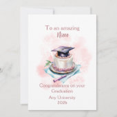 Niece Graduation Cap and Cake Congratulations (Vorderseite)
