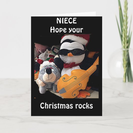 **NIECE*** H0PE Y0UR CHRISTMAS "R0CKS" FEIERTAGSKARTE (Vorderseite)