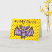 NIECE HALLOWEEN FERIENKARTE BAT ORANGE LILA KARTE (Gelbe Blume)