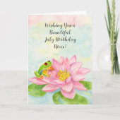 Niece Happy July Birthday with Waterlily Karte (Vorderseite)
