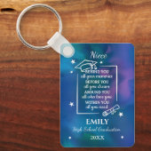 Niece High School Graduation Custom Name and Year  Schlüsselanhänger (Vorderseite)