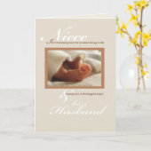 Niece & Husband Gratulationen Neues Baby Feet Karte (Gelbe Blume)