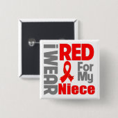 Niece - Ich trage Red Ribbon Button (Vorne & Hinten)
